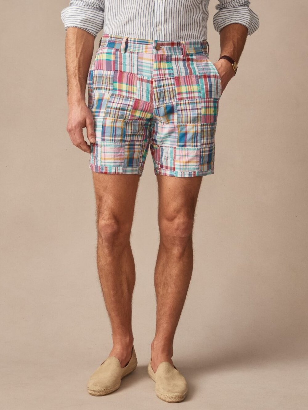 J McLaughlin Chatham Shorts in Patchwork - Pink/Red/Blue NEW